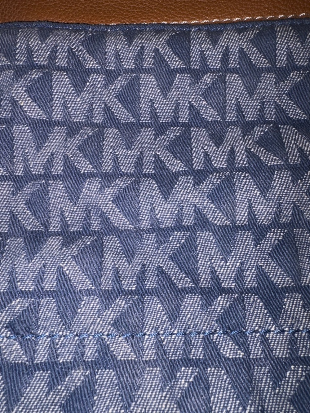Michael Kors Marina Leather/Denim MK Logo bag - Picture 8 of 12